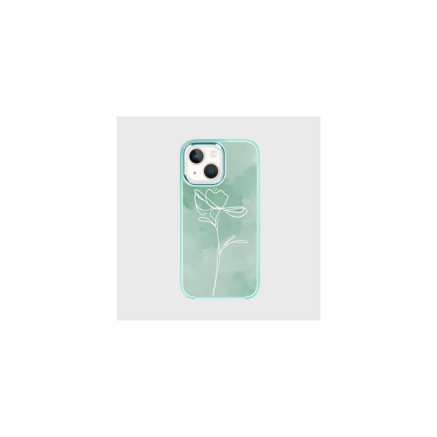 MagSafe iPhone 14 Teal Flower Case