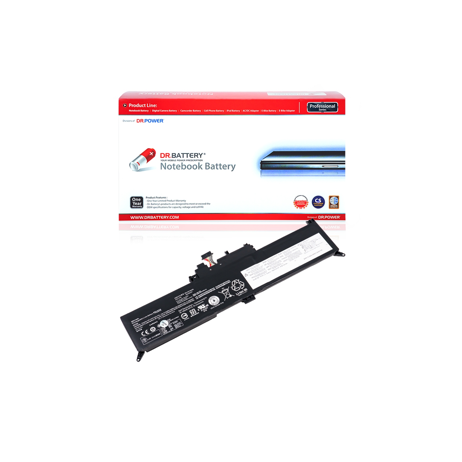 DR. BATTERIE 00HW026 00HW027 01AV433 SB10F46464 SB10F46465 SB10K97590 batterie compatible avec Lenovo ThinkPad Yoga 260 370 [14,8&nbsp;V] **livraison