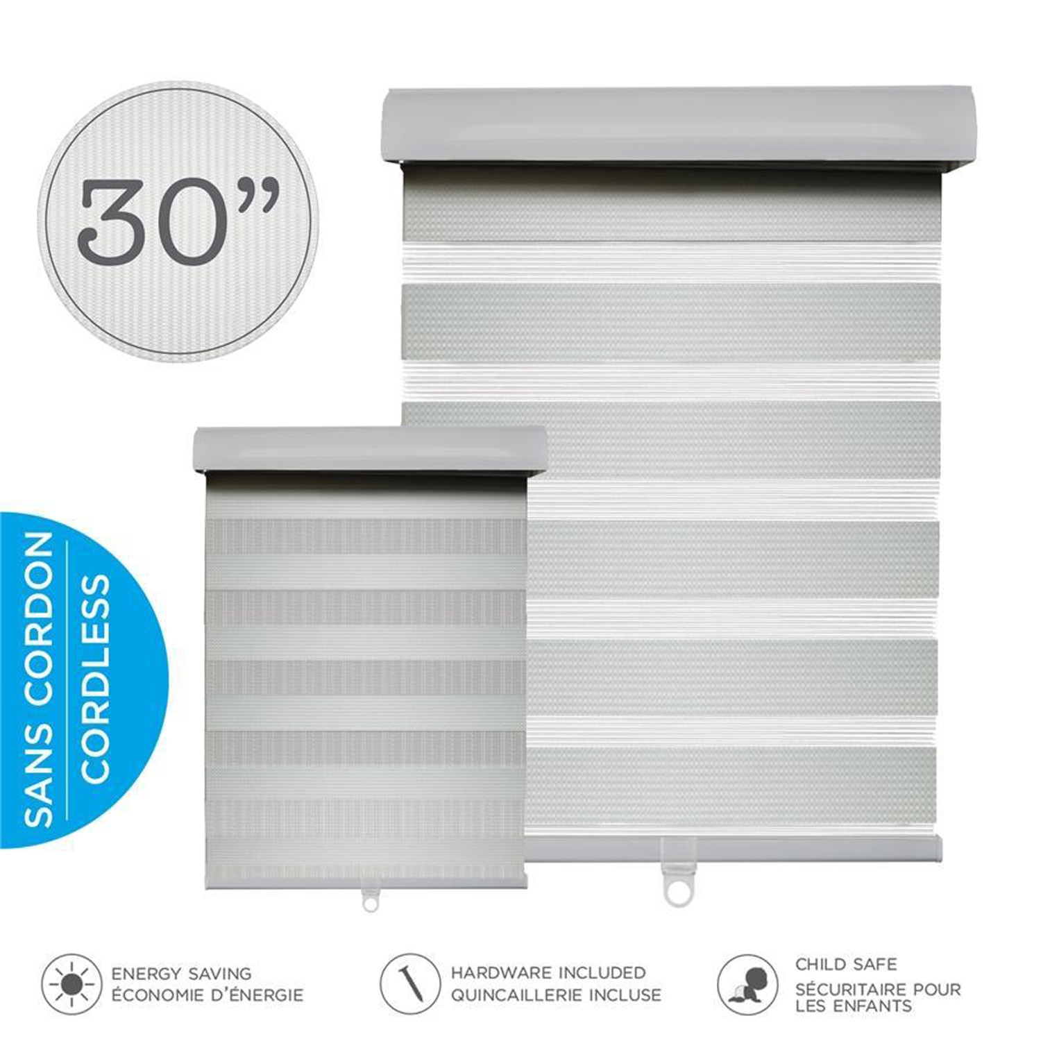 Hauz 3084GRYCD - 30 '' X 84 '' Alternate Blinds Window Shade, Cordless, Grey