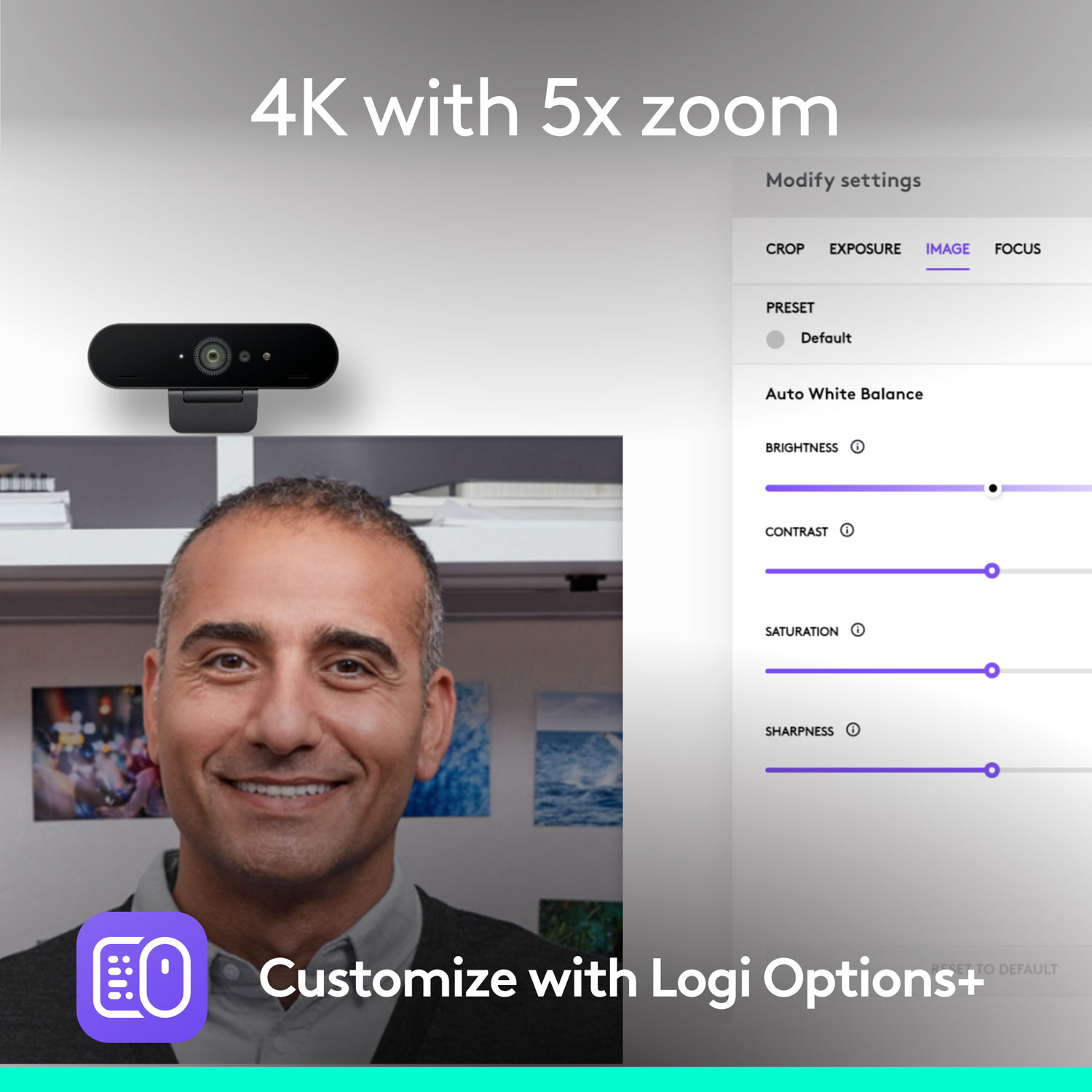 Logitech Brio 4K Pro Webcam with HDR & Noise-Cancelling Mics