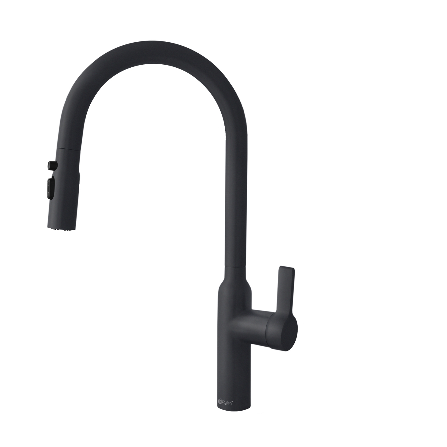 STYLISH Kitchen Sink Faucet Single Handle Pull Down Dual Mode Stainless Steel, Matte Black Finish K-133N