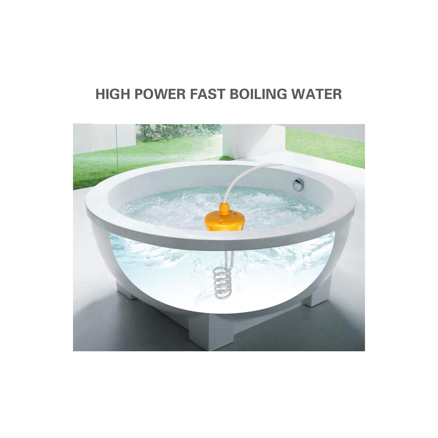 ISTAR 1500W Swimming Pool Water Heater Quick Heater Suspension Electric Heating Rod for Inflatable Tub Travel Camping