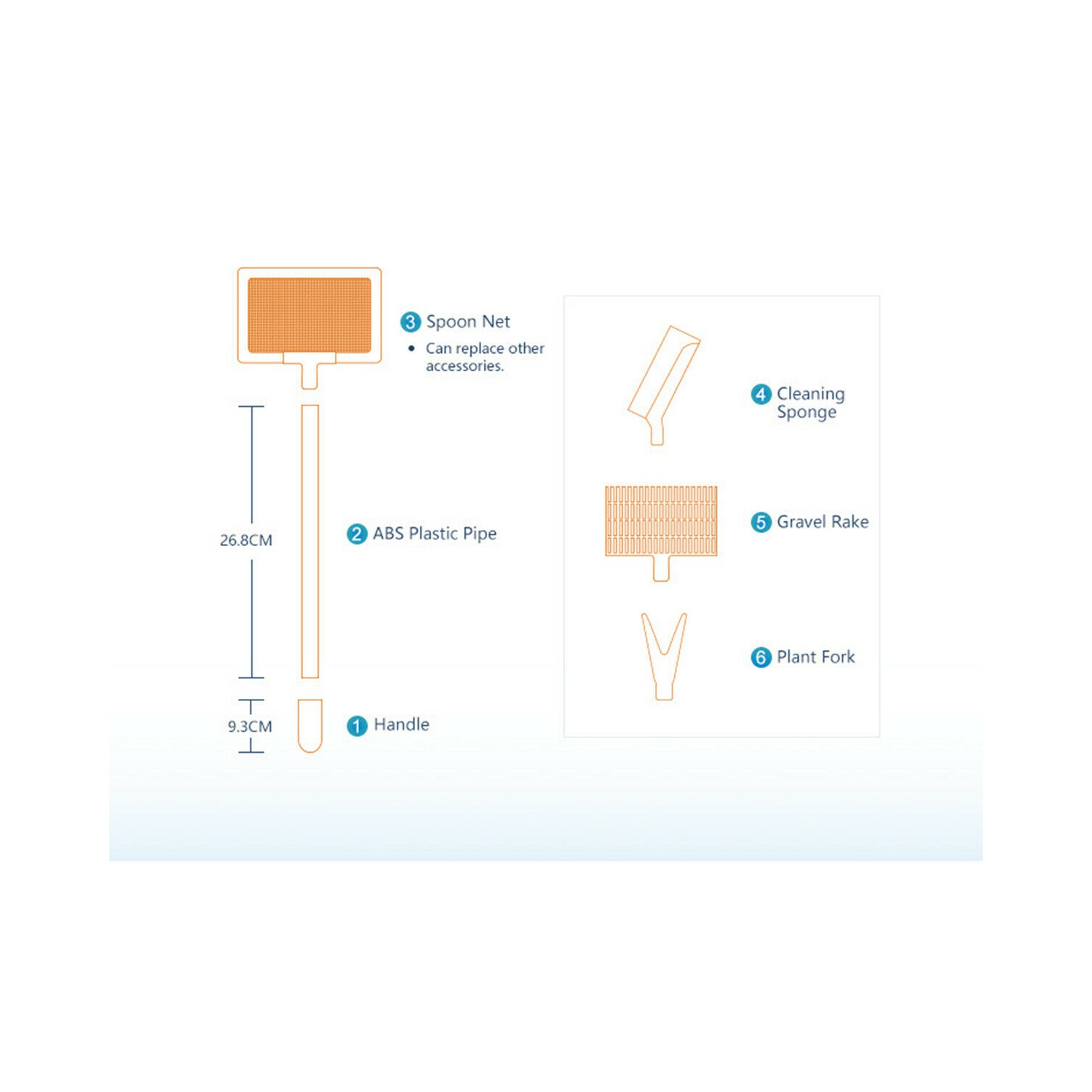 ISTAR 4 in 1 Aquarium Fish Tank Cleaning Tools Functional Long Handle Clean Brush for Fish Tank Cleaning