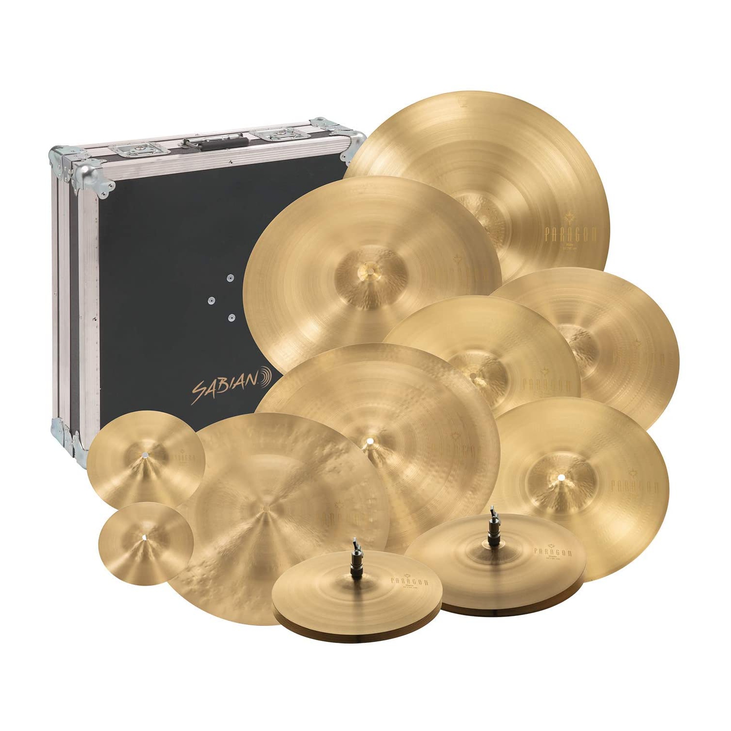 SABIAN Paragon Neil Peart Complete Cymbal Set Brilliant Finish w/ Flight Made In Canada