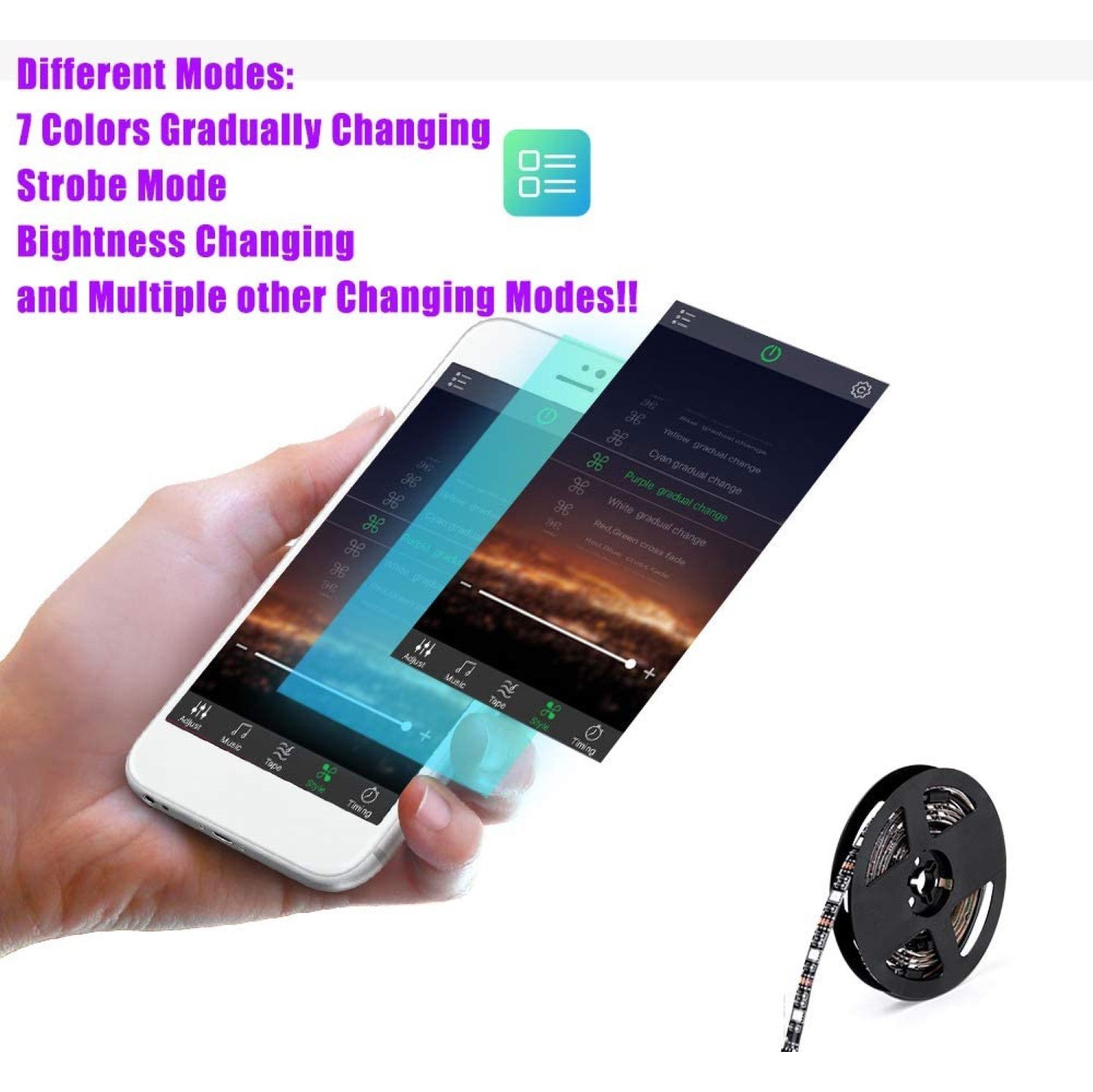 USB Powered LED Light Strip for TV Backlight with Bluetooth