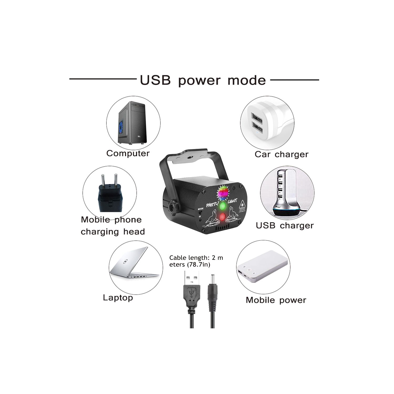 Mini RGB Disco Light LED Laser Stage Projector