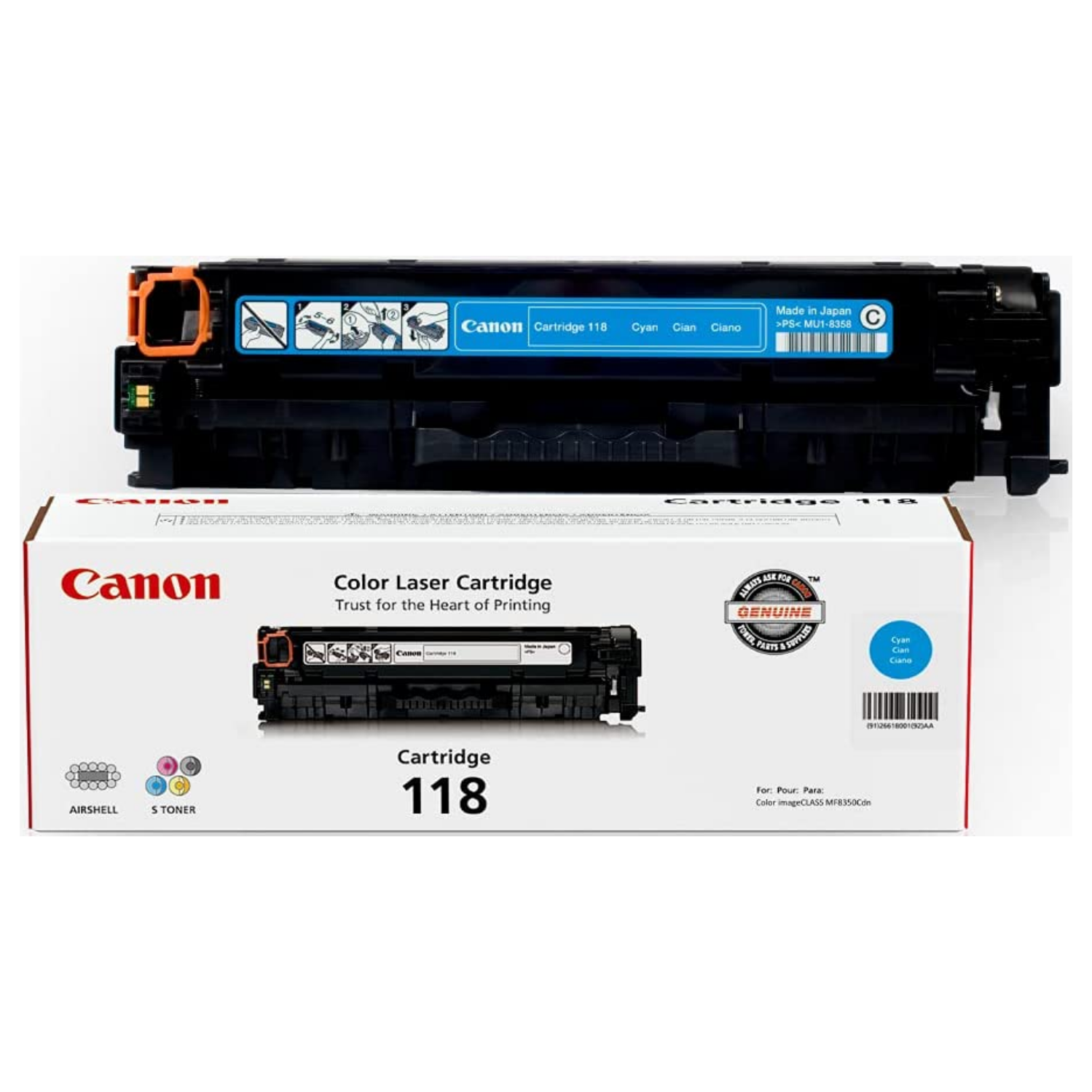 Canon 118, 2661B001AA. Original Cyan toner For: imageCLASS LBP7200,MF729 to, MF8580. By AZURIX-DEALS CANADA **Extra Savings * *