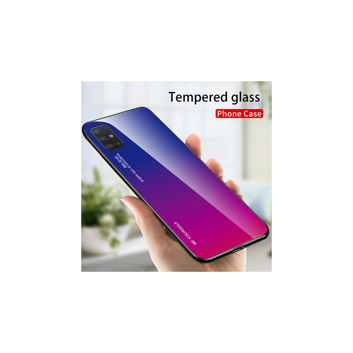 Gradient Tempered Glass Phone Case Cover For Samsung Galaxy A71