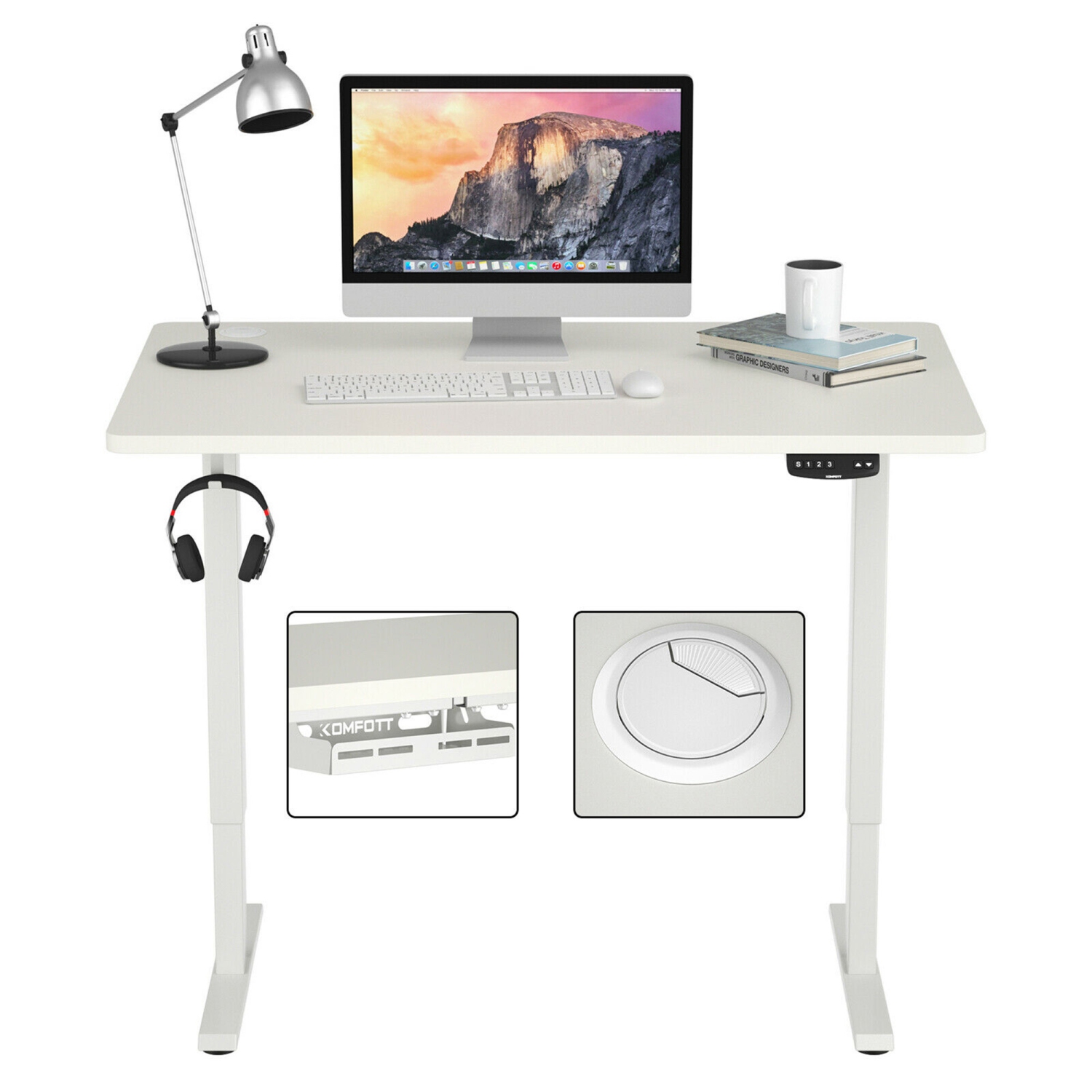 Gymax Electric Standing Desk Sit to Stand Height Adjustable Dual Motor