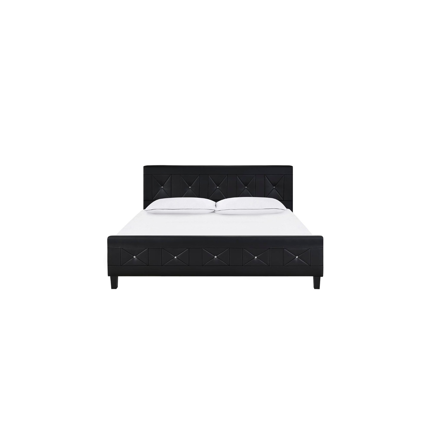Aerys King Size Upholstered Platform Bed, King Bed Frame, Black