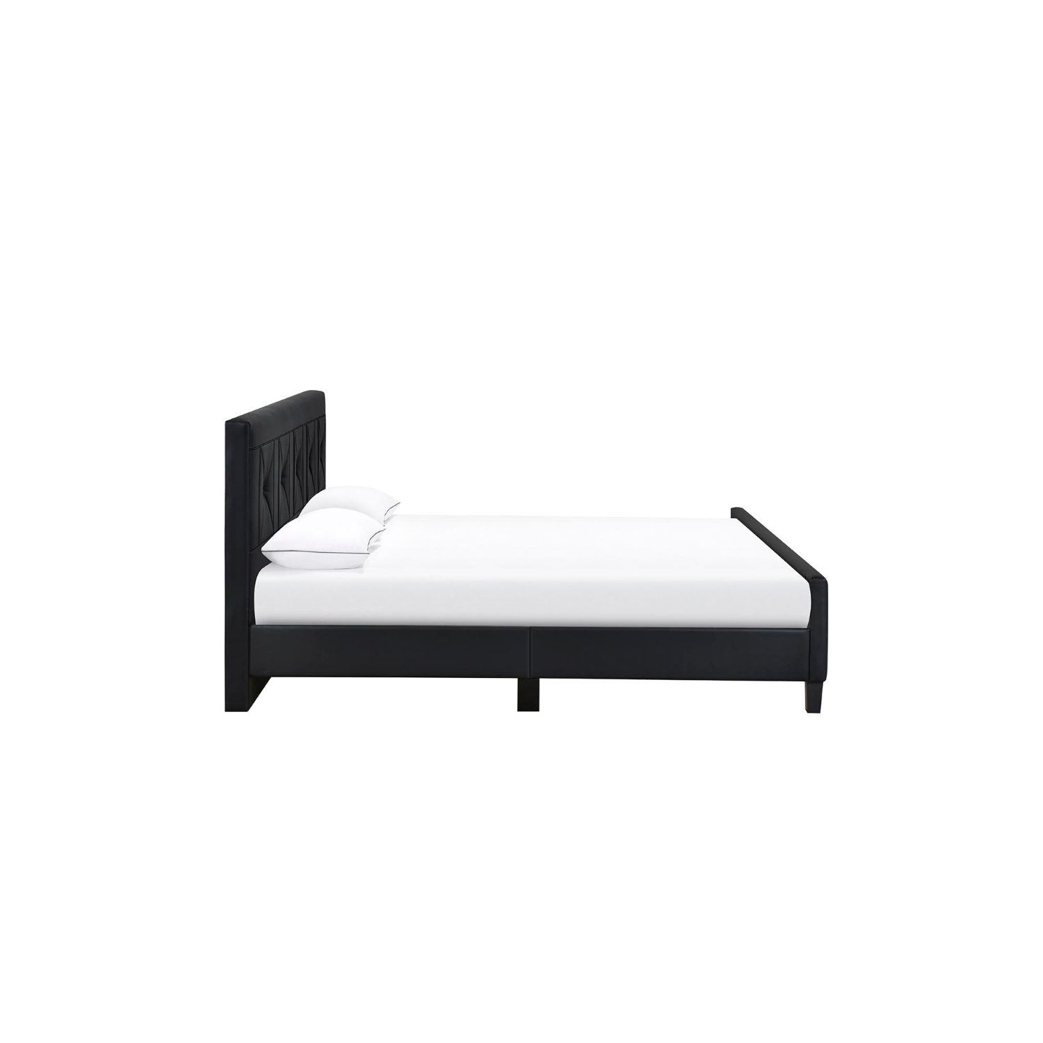 Aerys King Size Upholstered Platform Bed, King Bed Frame, Black