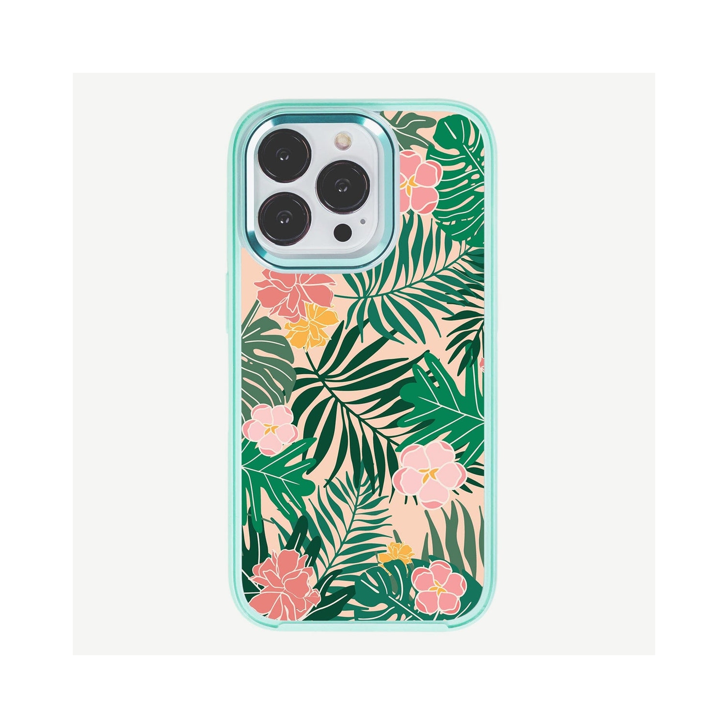 MagSafe iPhone 14 Pro Teal Wild Flower Case