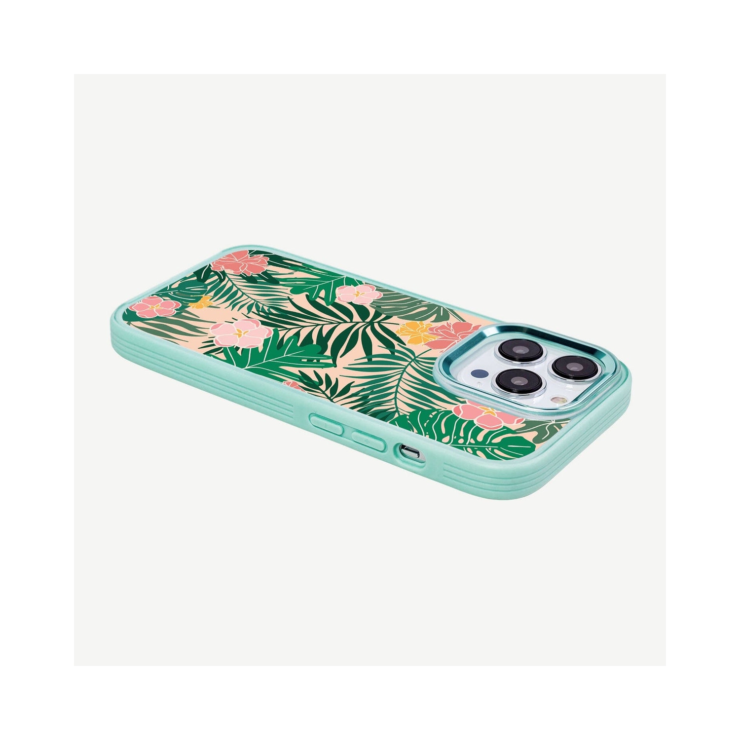 MagSafe iPhone 14 Pro Teal Wild Flower Case