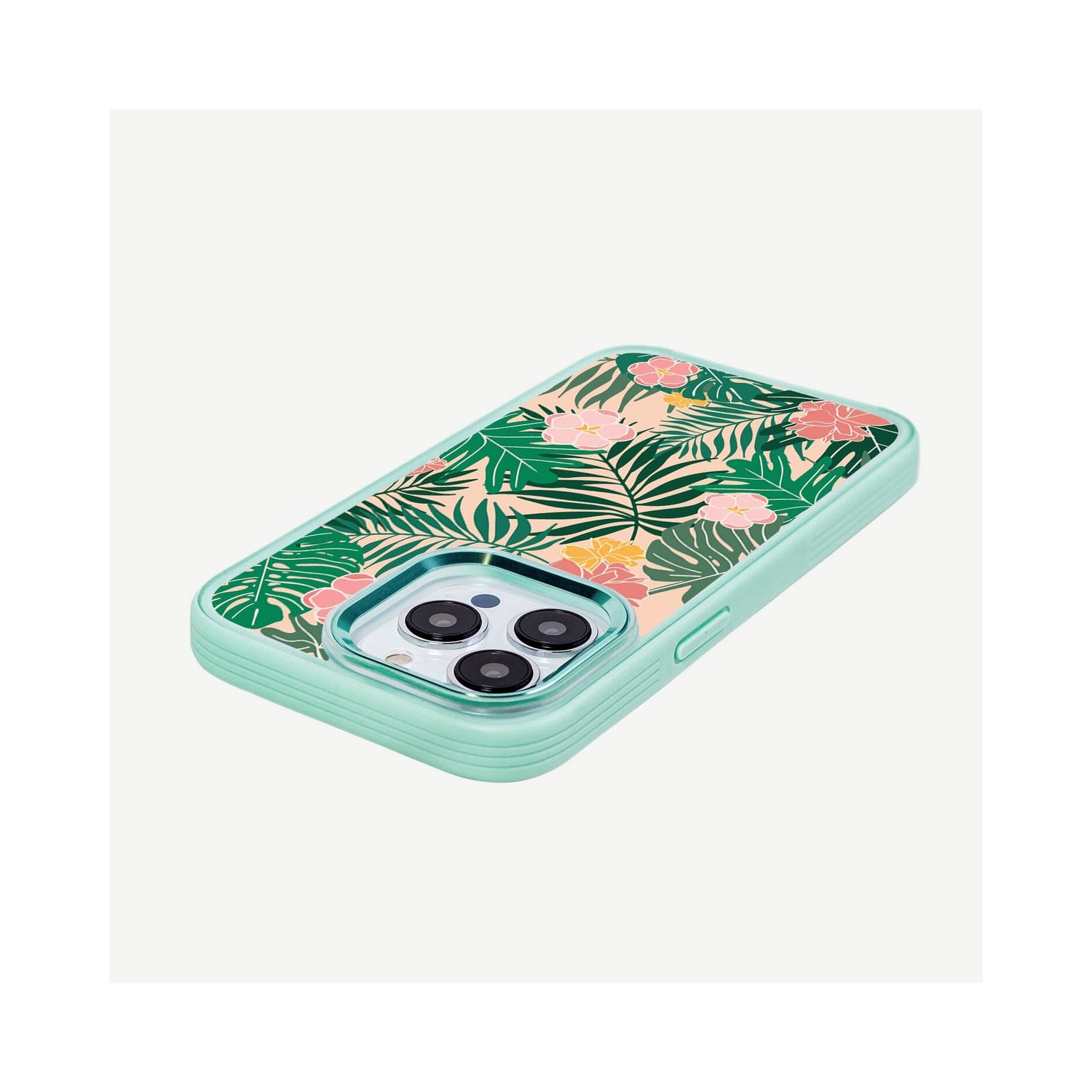 MagSafe iPhone 14 Pro Teal Wild Flower Case