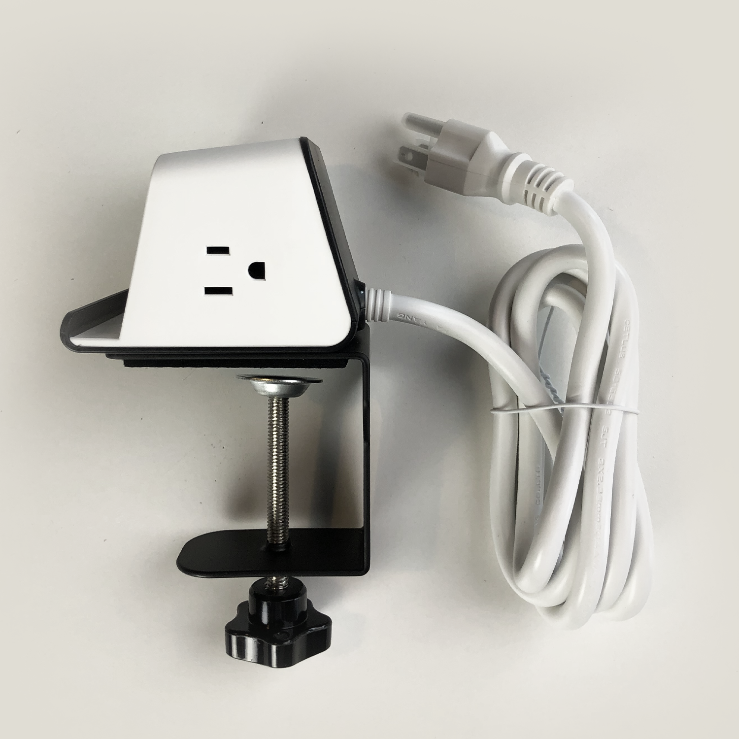 Clamp-on Wireless Charger Power Socket with Qi Charger, Multiple USB Ports, and Multiple Power Outlets