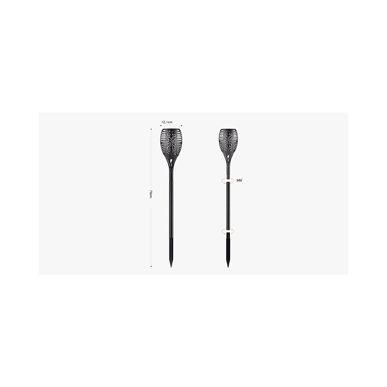 Solar Flame Flickering Lamp Torch