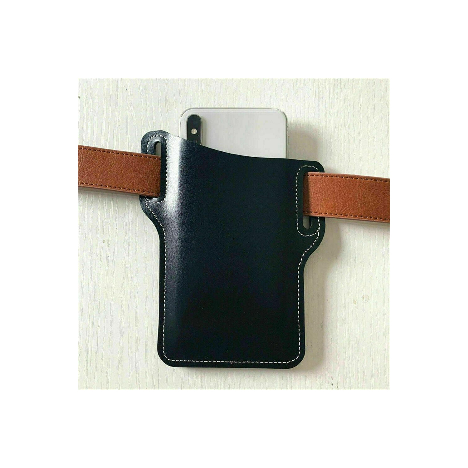 New Mens Cell Phone Leather Pouch Belt Pack Bag Loop Waist Holster Case Covers