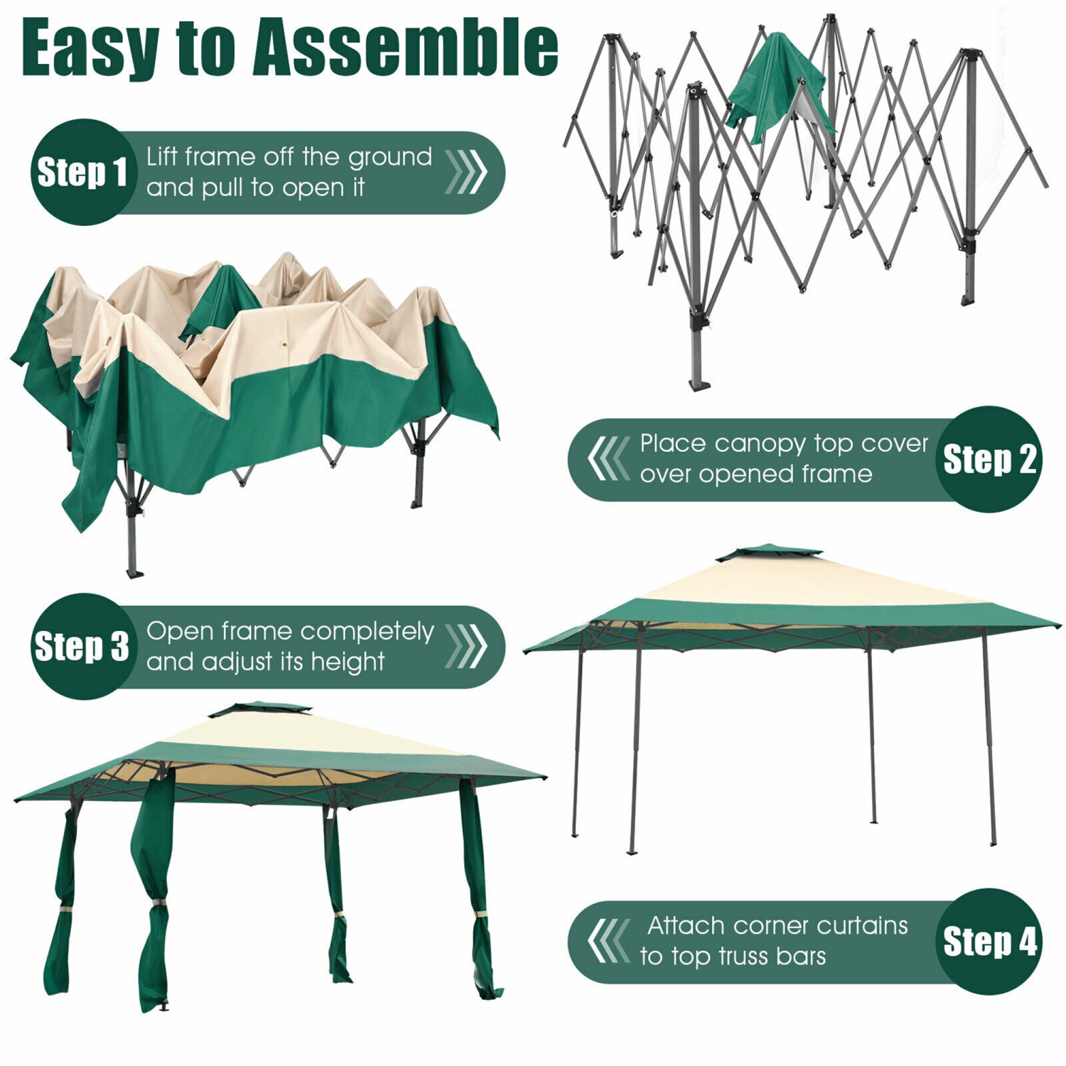 Gymax 13' x 13' Folding Patio Pop-up Gazebo Canopy Tent Outdoor Shelter Shade