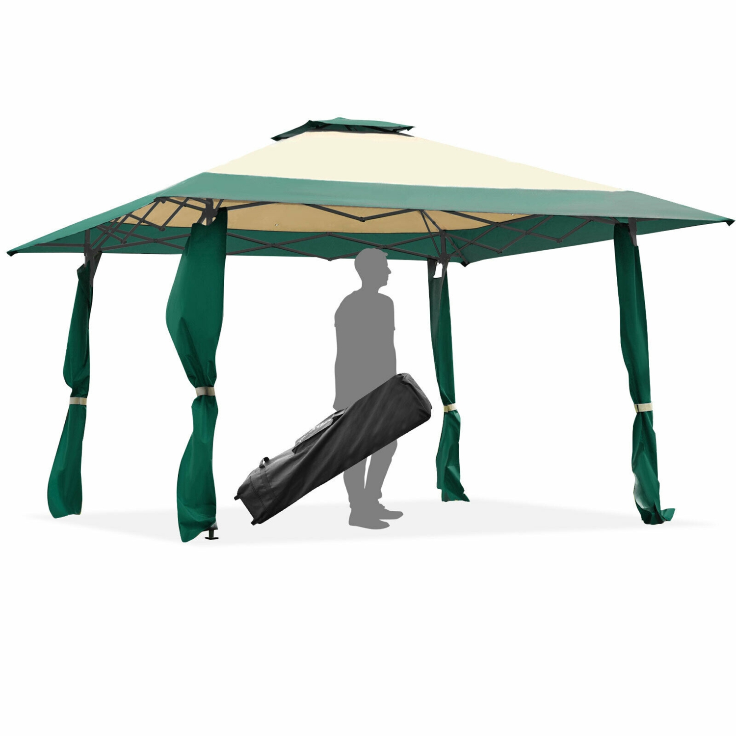 Gymax 13' x 13' Folding Patio Pop-up Gazebo Canopy Tent Outdoor Shelter Shade