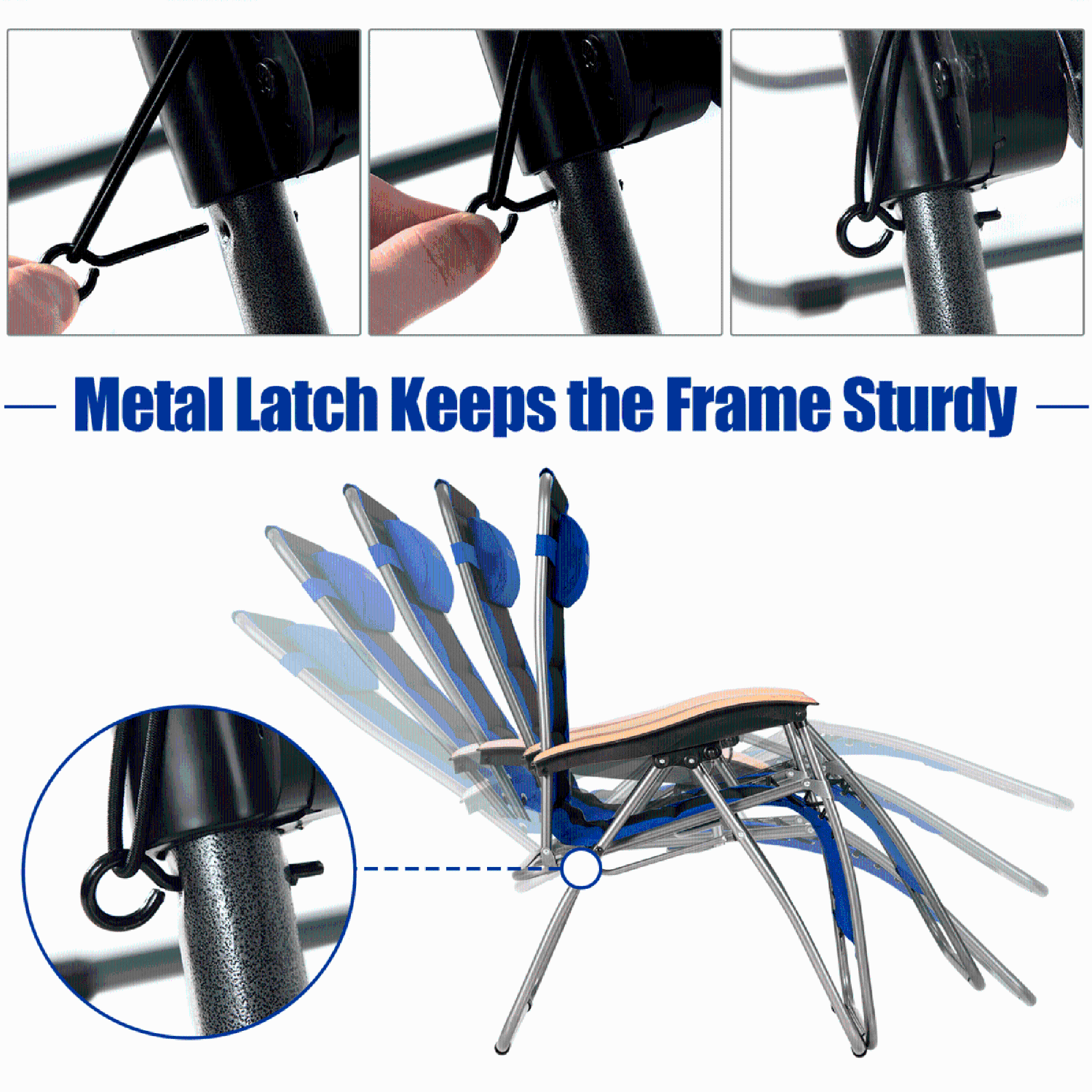 Gymax 2PCS Folding Chair Padded Lounge Chair w/ Beech Armrests