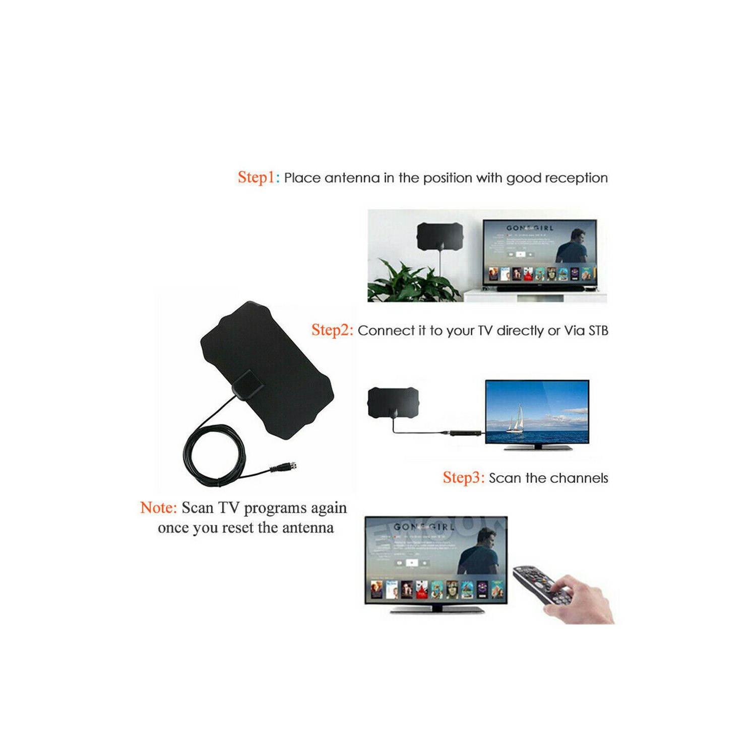 ISTAR 200 Miles Range Digital TV Antenna 1080P HD Skywire 4K Antena Digital Indoor HDTV