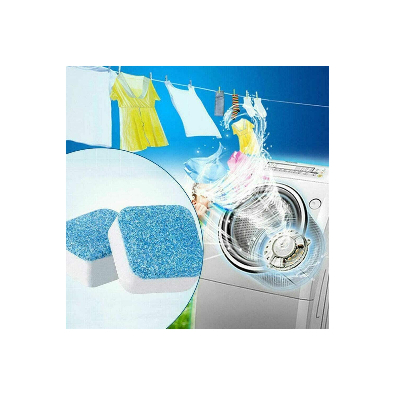 ISTAR Effervescent Tablet Washer Cleaner,Solid Washing Machine Cleaner,Deep Cleaning Remover with Triple Decontamination for Bath Room Kitchen