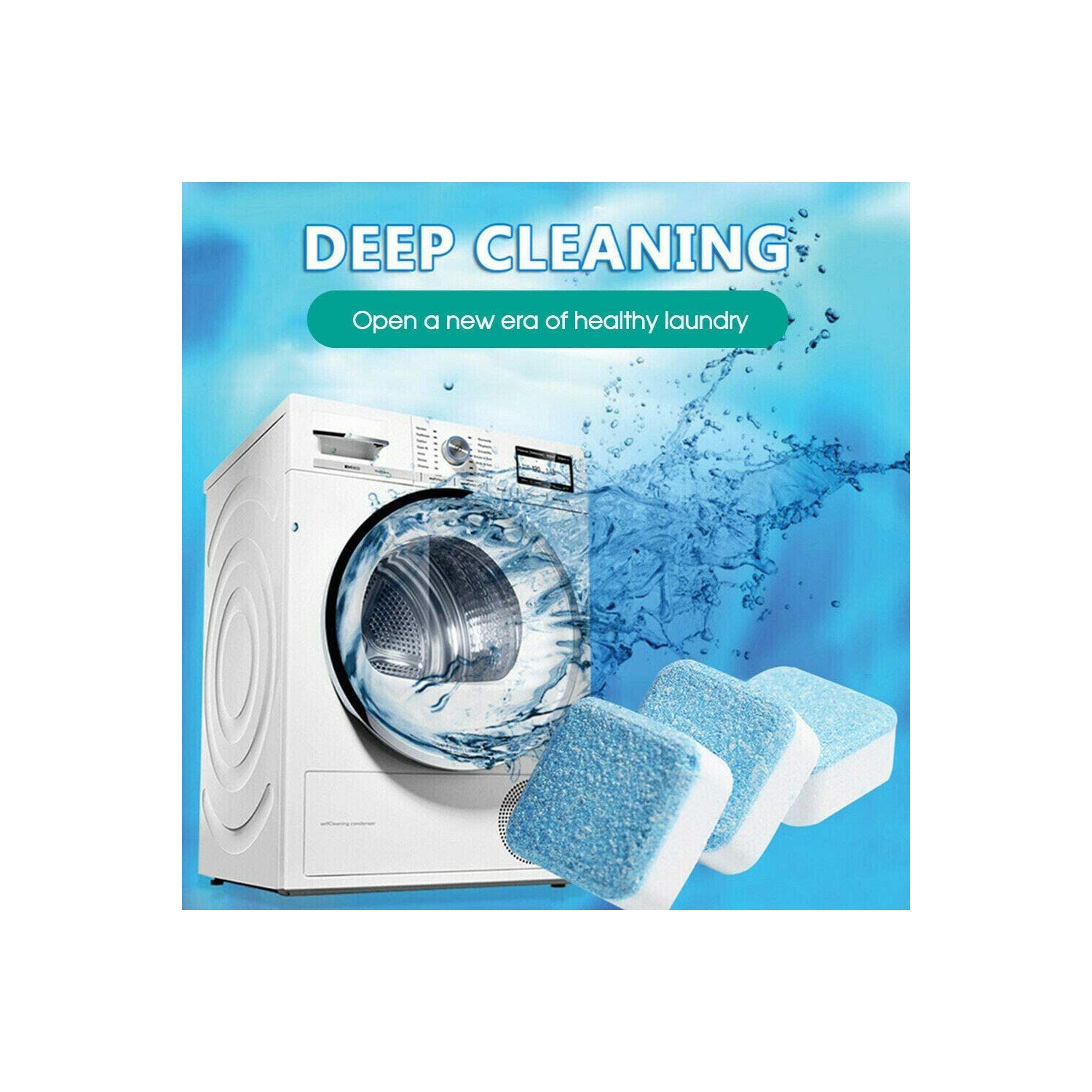 ISTAR Effervescent Tablet Washer Cleaner,Solid Washing Machine Cleaner,Deep Cleaning Remover with Triple Decontamination for Bath Room Kitchen