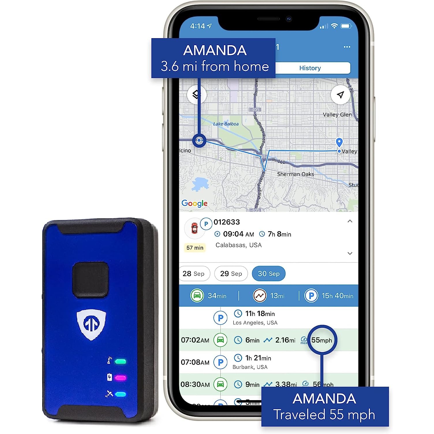 BrickHouse Security Spark Nano 7 LTE Micro GPS pour la surveillance des conducteurs adolescents, des enfants, des personnes âgées, des employés, des