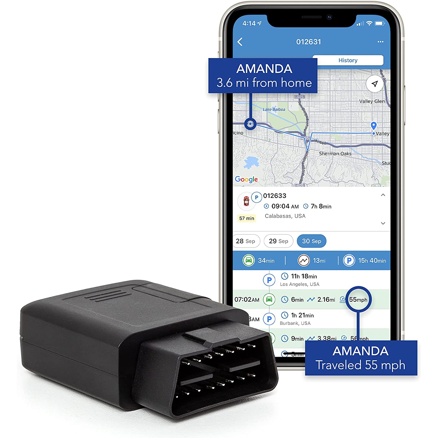 Brickhouse Security GPS Tracker for Vehicles- TrackPort OBD II
