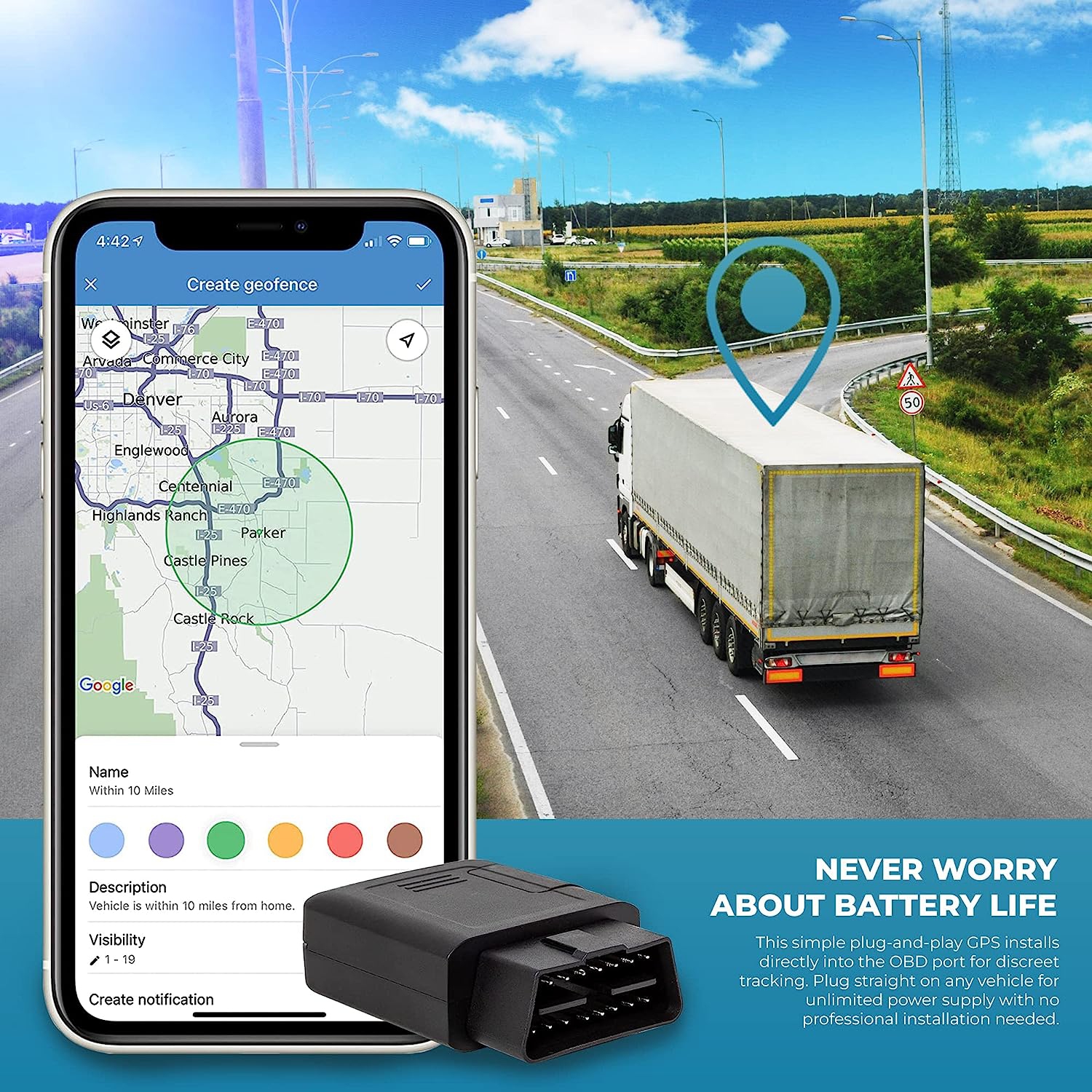 Brickhouse Security GPS Tracker for Vehicles- TrackPort OBD II Tracking  Device- Tracker for Car Location and Speed- Mini OBD GPS Tracker for  Vehicles-