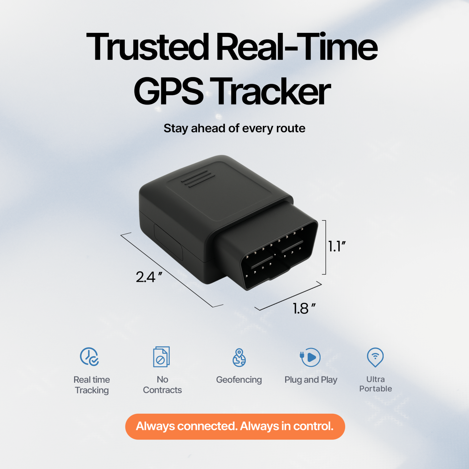 Brickhouse Security Trackport OBD-II Vehicle GPS Tracker - Track car location and Speed avec mini OBD Tracking Device | Monitor Kids and Vehicles -