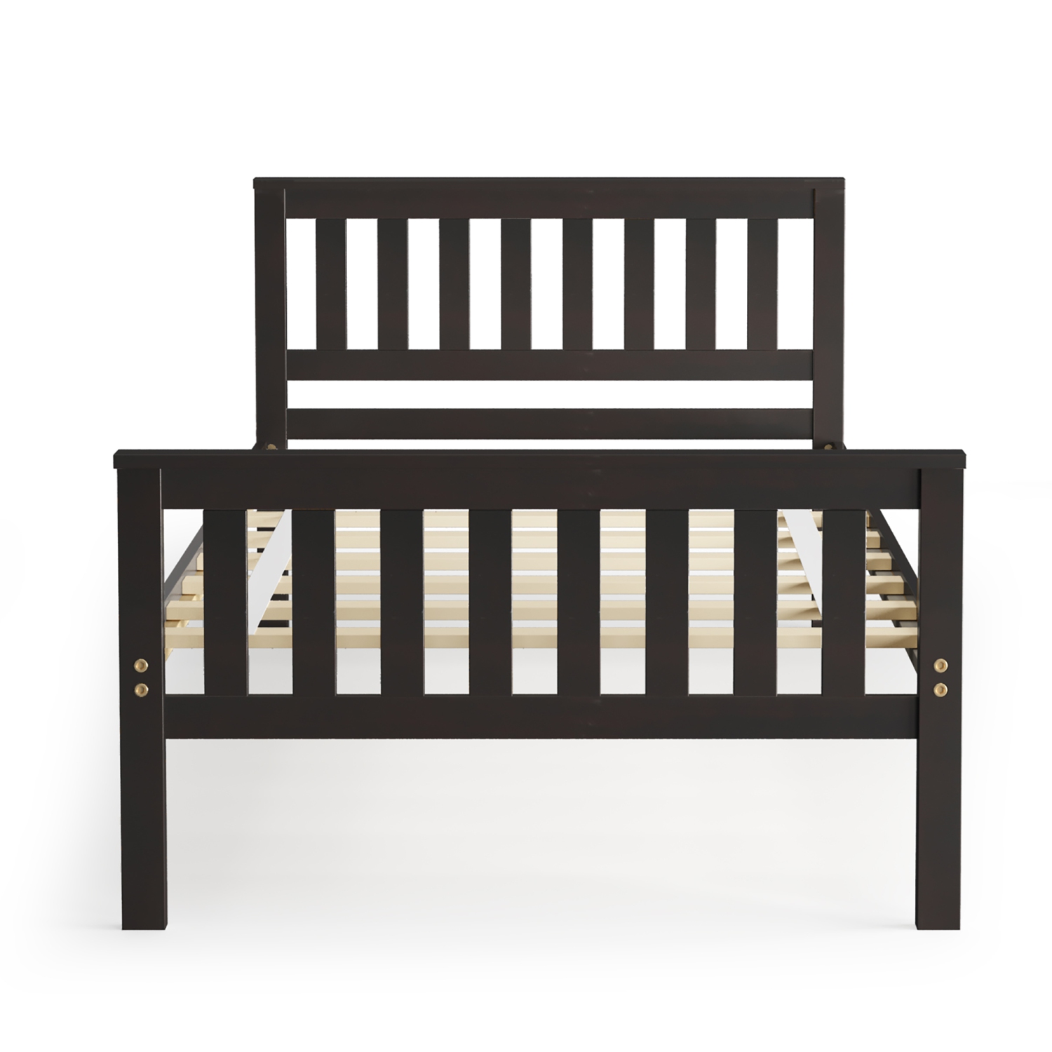 Costway Twin Wood Platform Bed with Headboard and Footboard Mattress Foundation