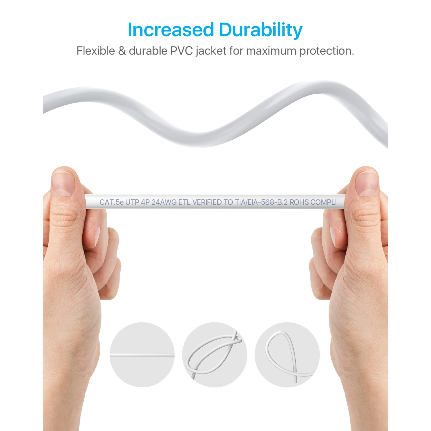 ZOSI 30M 100ft Cat5e Ethernet Cable, High Speed Network RJ45 Wire Cord for POE NVR Security Camera System, IP Cameras, Router, Modem, Computer,