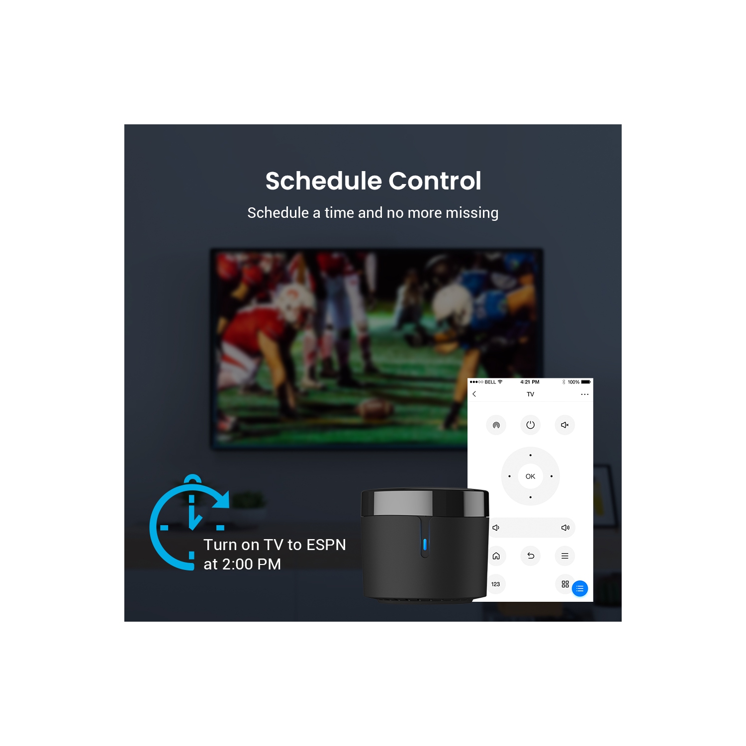 BroadLink RM4 mini Smart Remote and Sensor Cable Set, Universal IR Remote Control Hub with Temperature Humidity Monitor USB Cable, Works with Alexa,