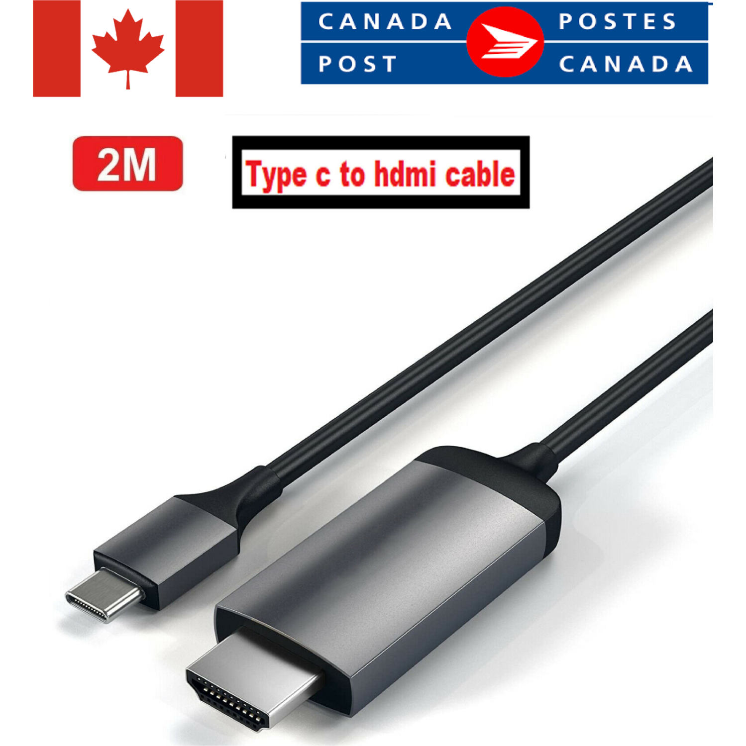 Type-C USB to HDMI Adapter Cable; USB C to HDMI Support 1080p, 2K, up to 4K