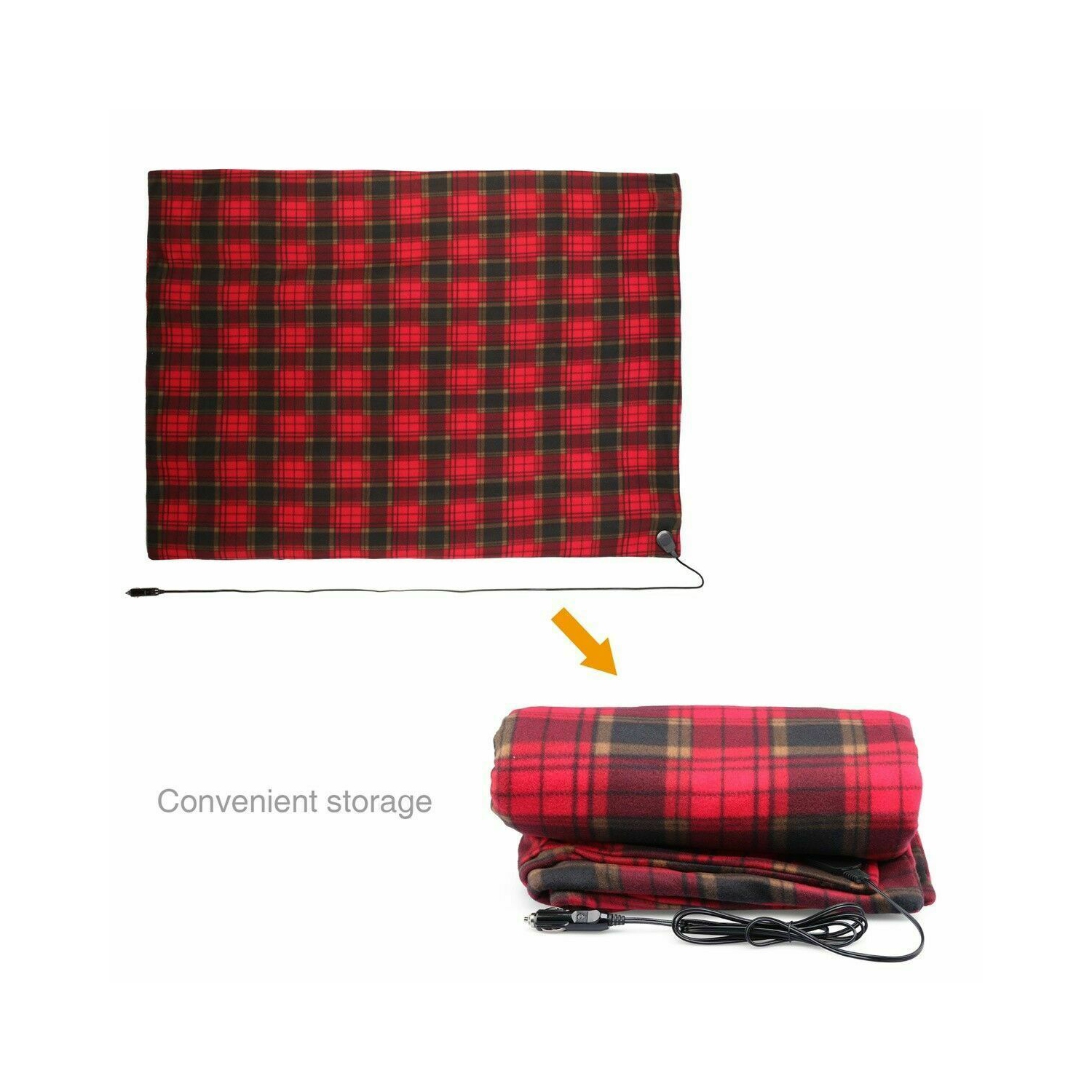 12V Heated Smart Multifunctional Travel Electric Blanket for Car,Truck,Boats CA