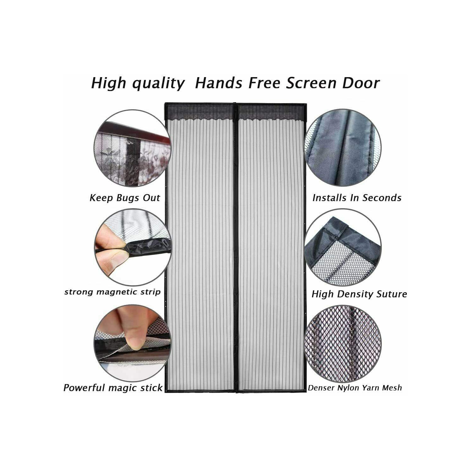 MAGIC – filet à insectes magnétiques pour porte moustiquaire anti-moustiques pare-insectes en filet