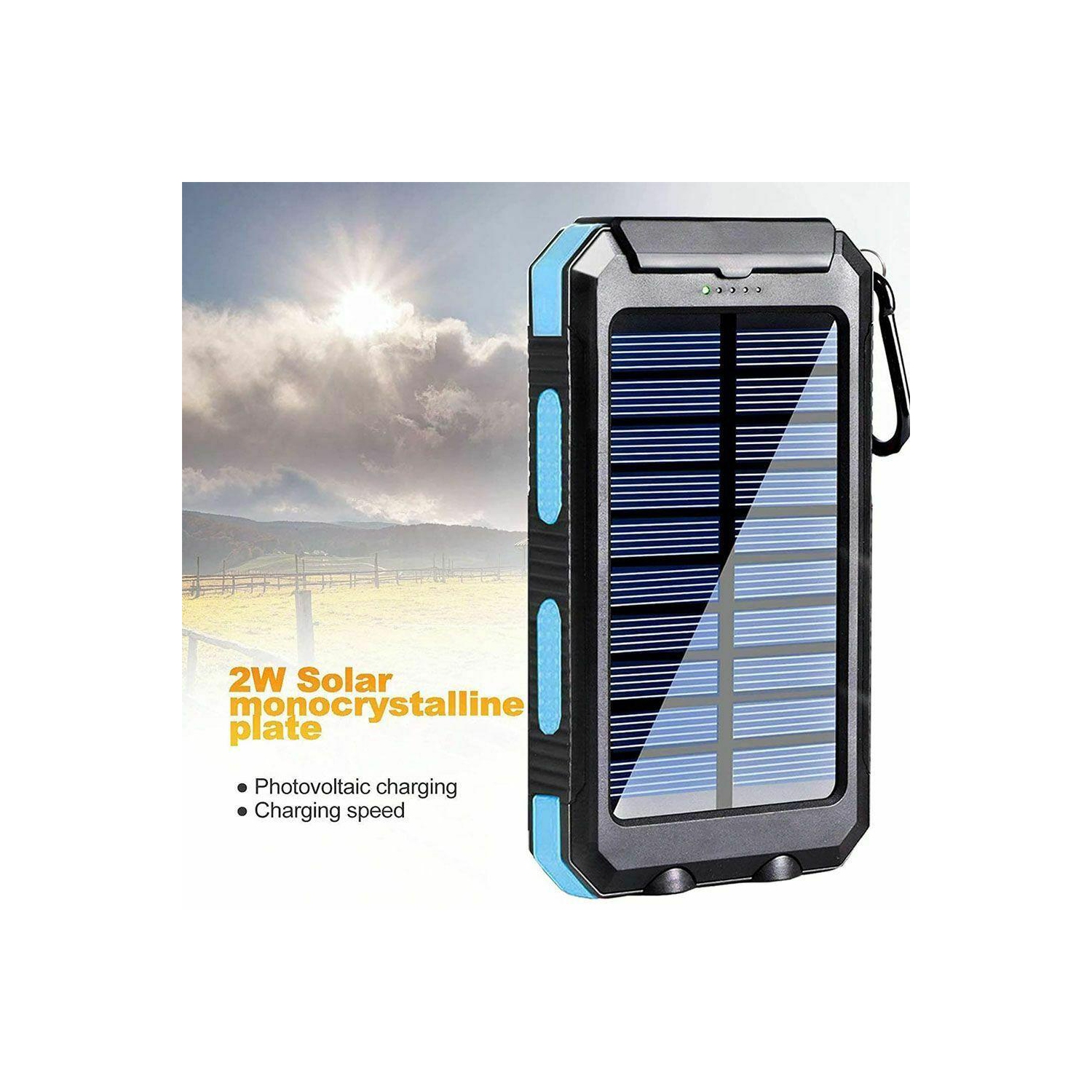 Solar Power Bank 20000mAh Charger External Battery Waterproof for mobile phones