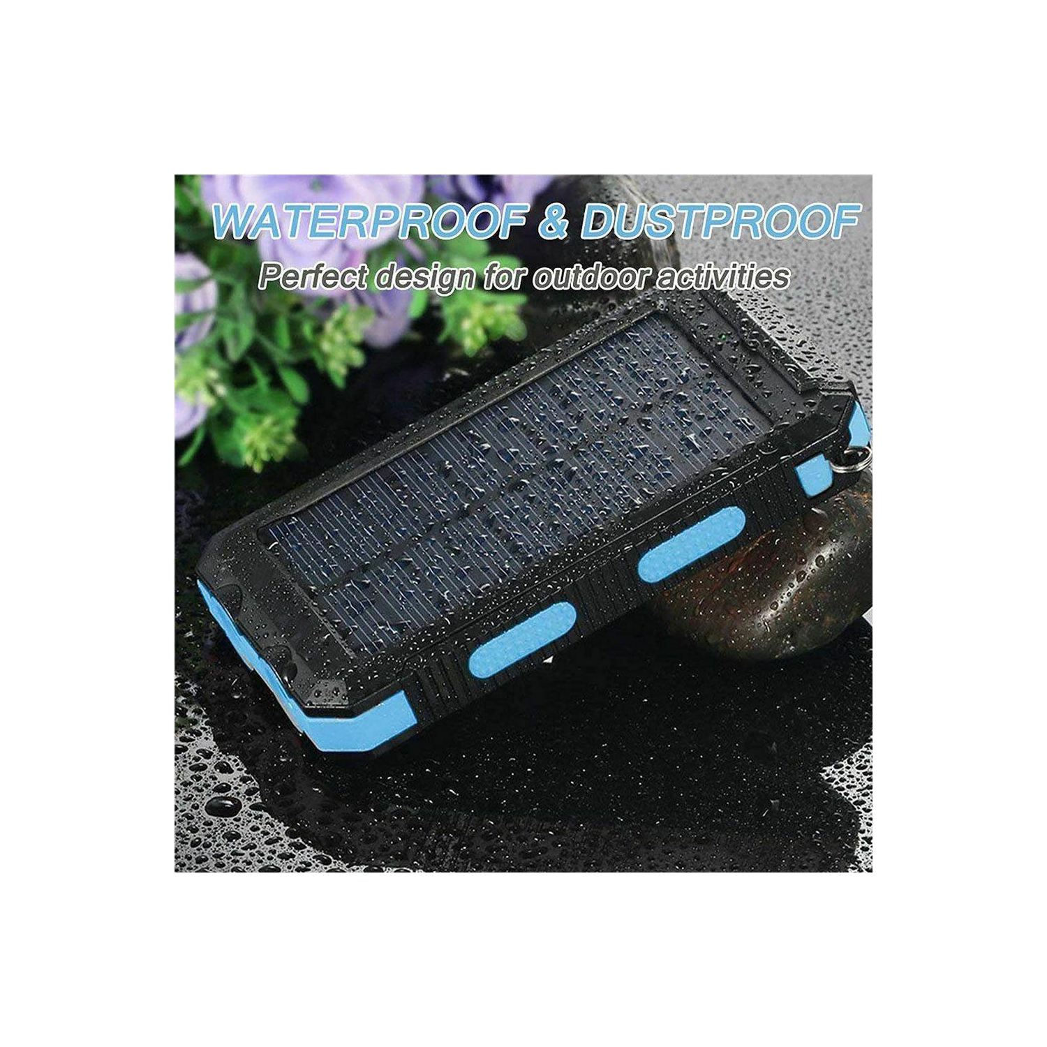 Solar Power Bank 20000mAh Charger External Battery Waterproof for mobile phones