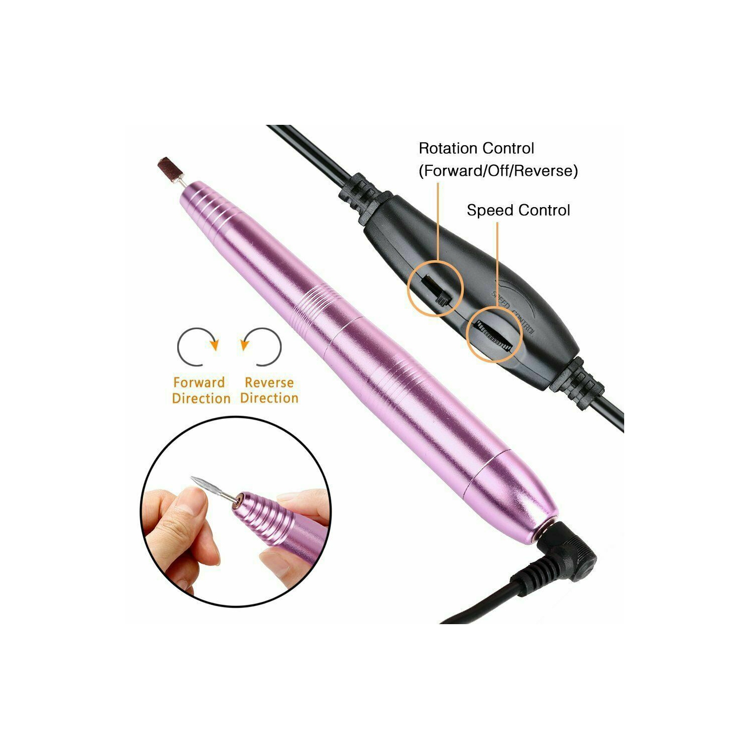 New Electric Nail File Drill Portable Professional Manicure Pedicure Machine Set