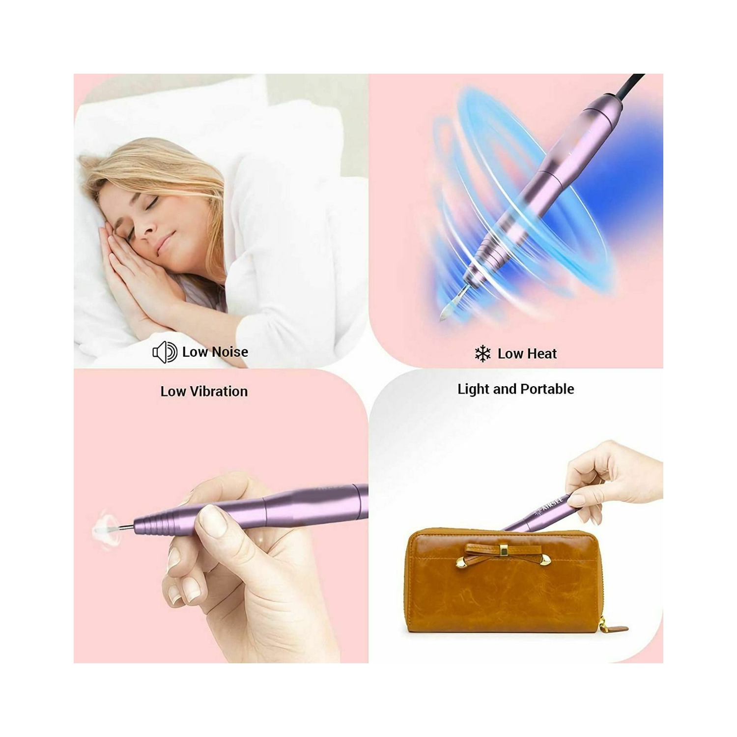 New Electric Nail File Drill Portable Professional Manicure Pedicure Machine Set