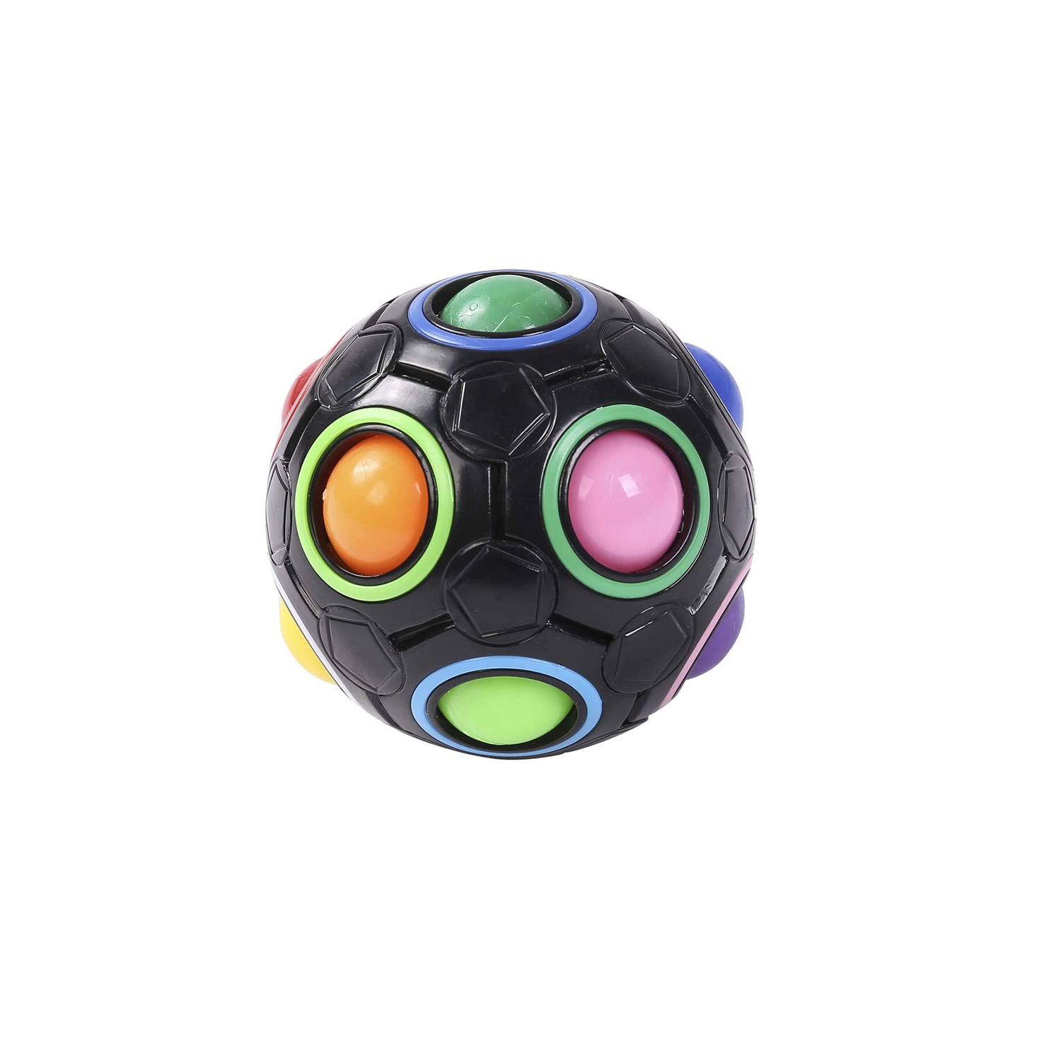 Magic Rainbow Puzzle Ball Pop Fidget Toy Stress Reliever - Black