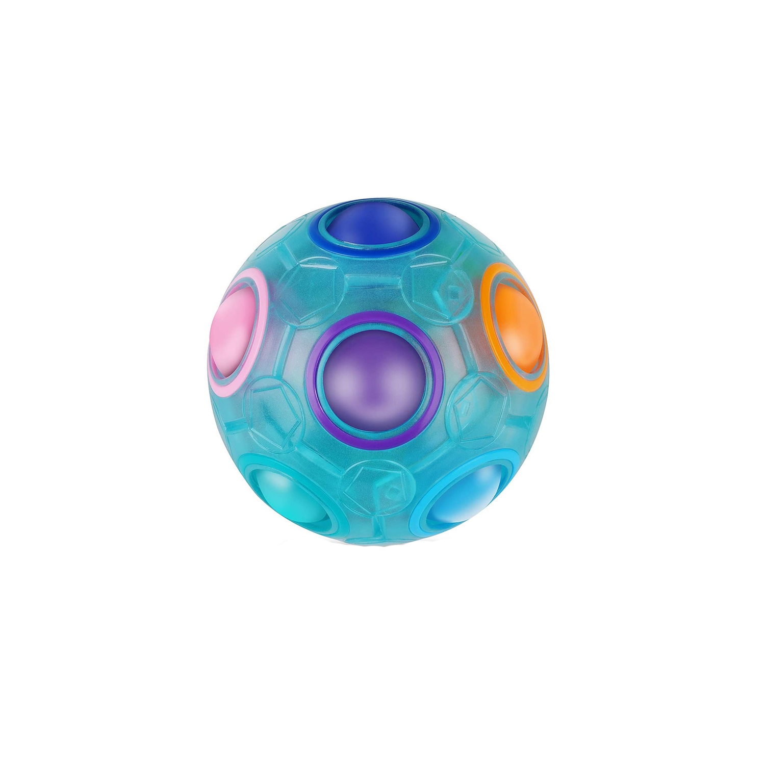 Magic Rainbow Puzzle Ball Pop Fidget Toy Stress Reliever - Blue