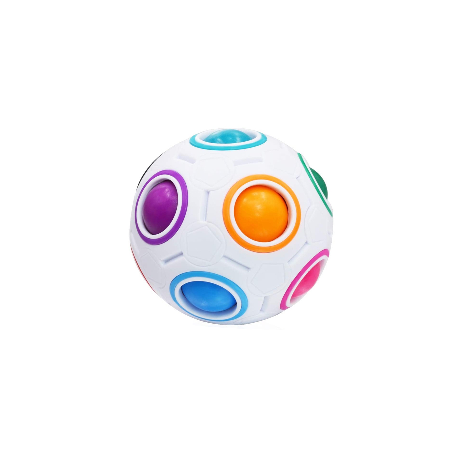 Magic Rainbow Puzzle Ball Pop Fidget Toy Stress Reliever - White