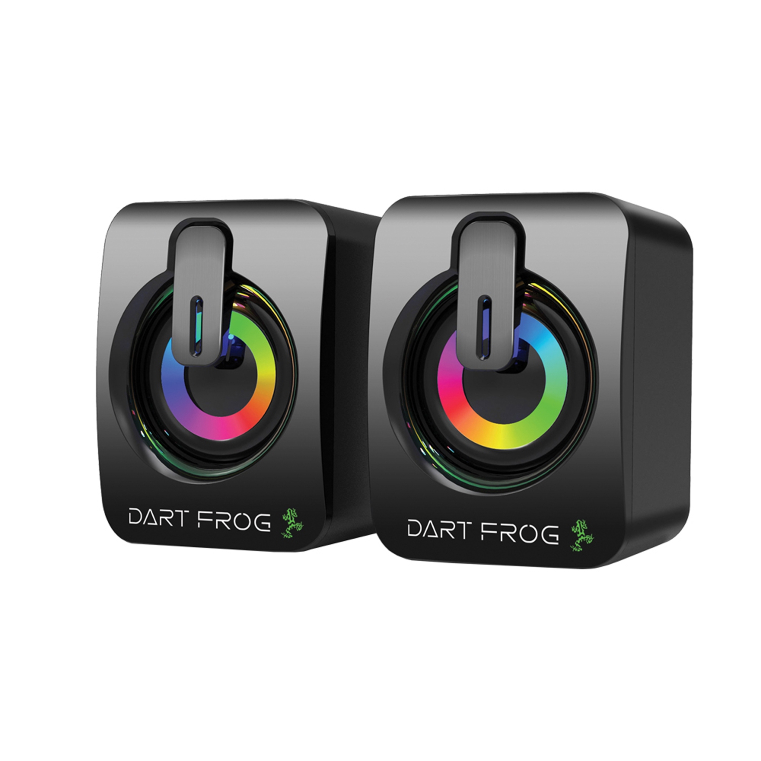 Dart Frog 2.0 Channel Computer Gaming Speakers with Dual LED RGB Lighting - Black