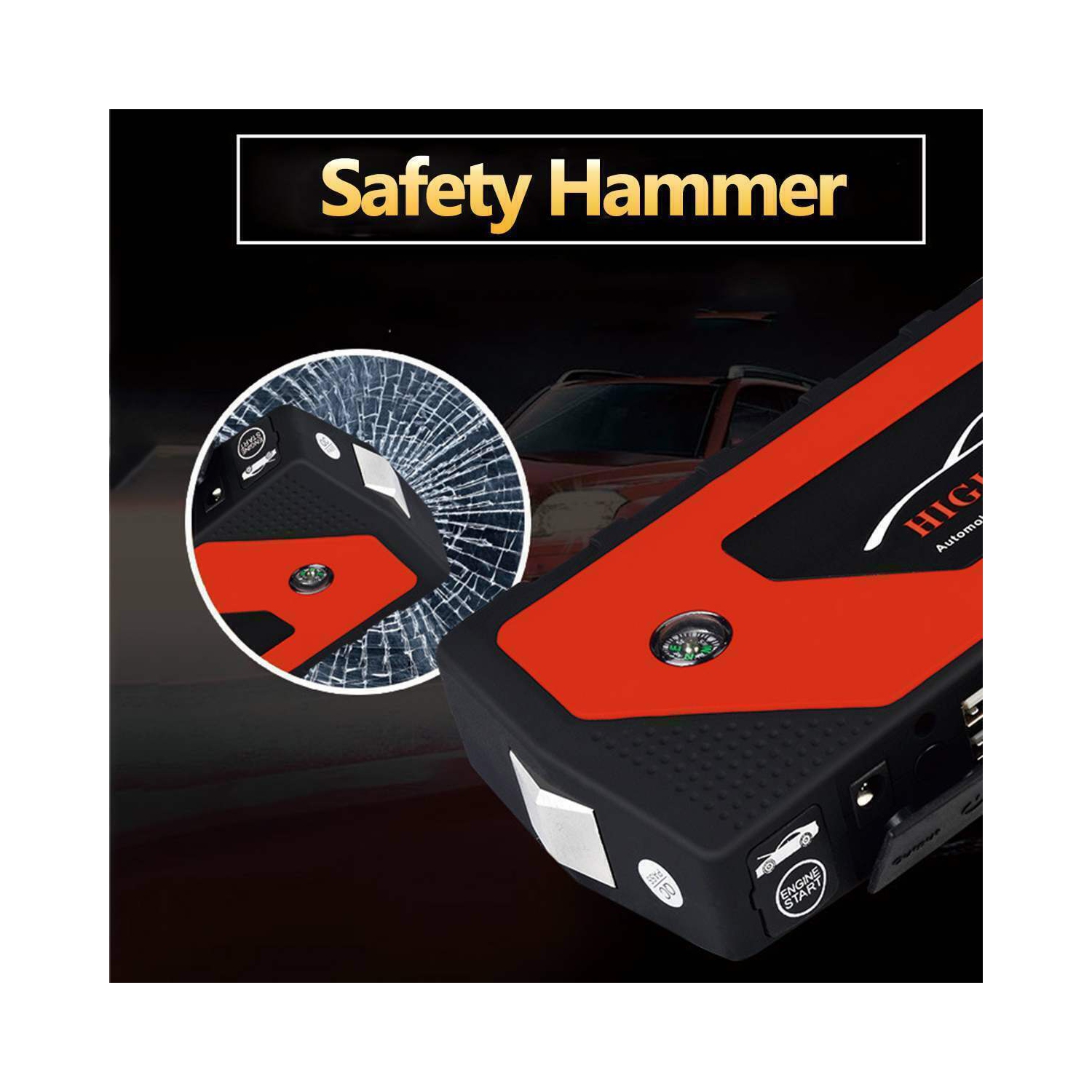 18000mAh Car Jump Starter Pack Booster LCD USB Charger Backup Battery Power Bank