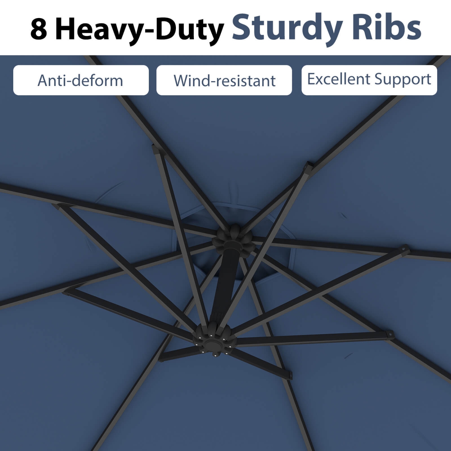 Costway 10 FT Patio Offset Umbrella w/8 Ribs Cross Base Tilt