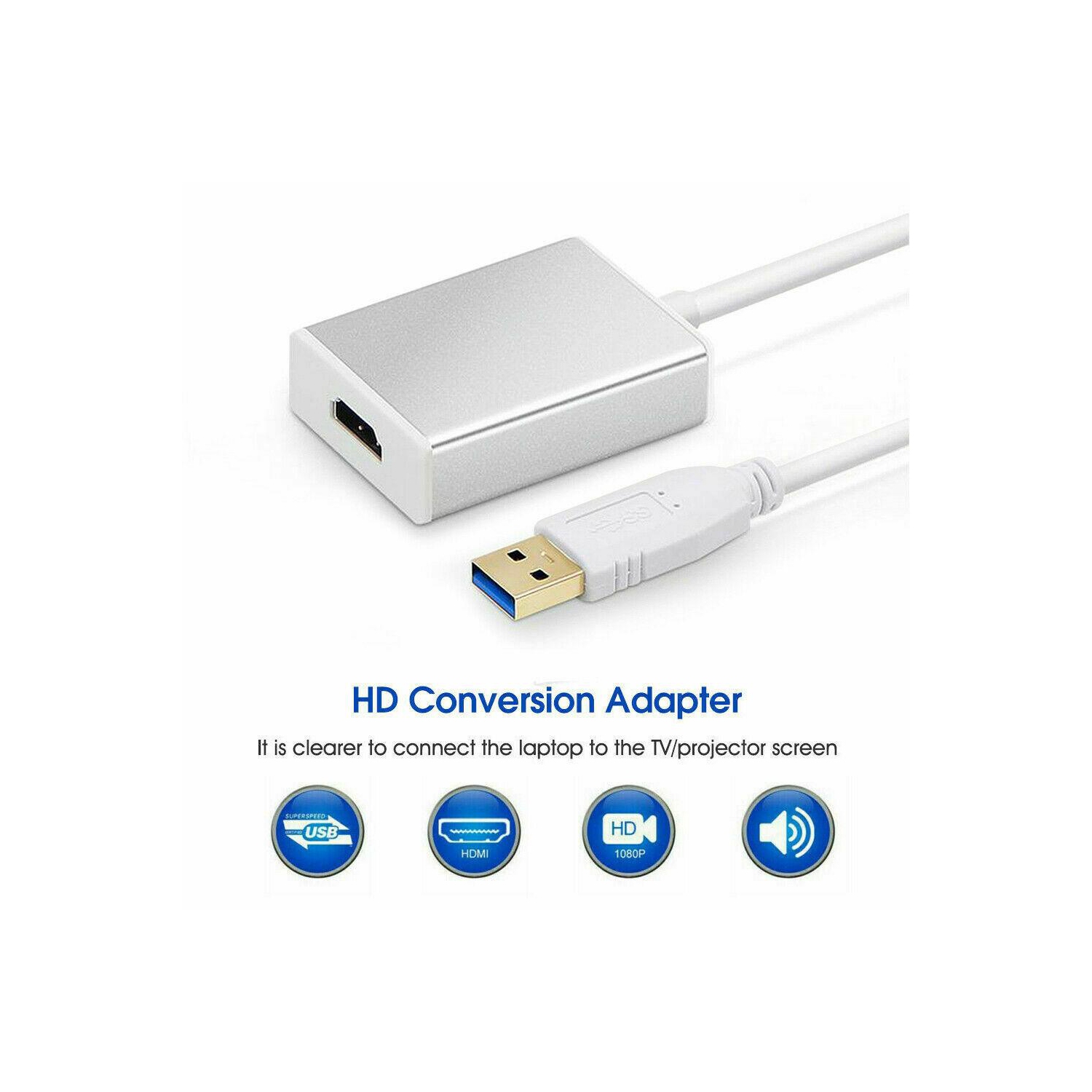 USB 3.0 to HDMI HD 1080P Converter Cable Display Graphic Adapter For Laptop PC