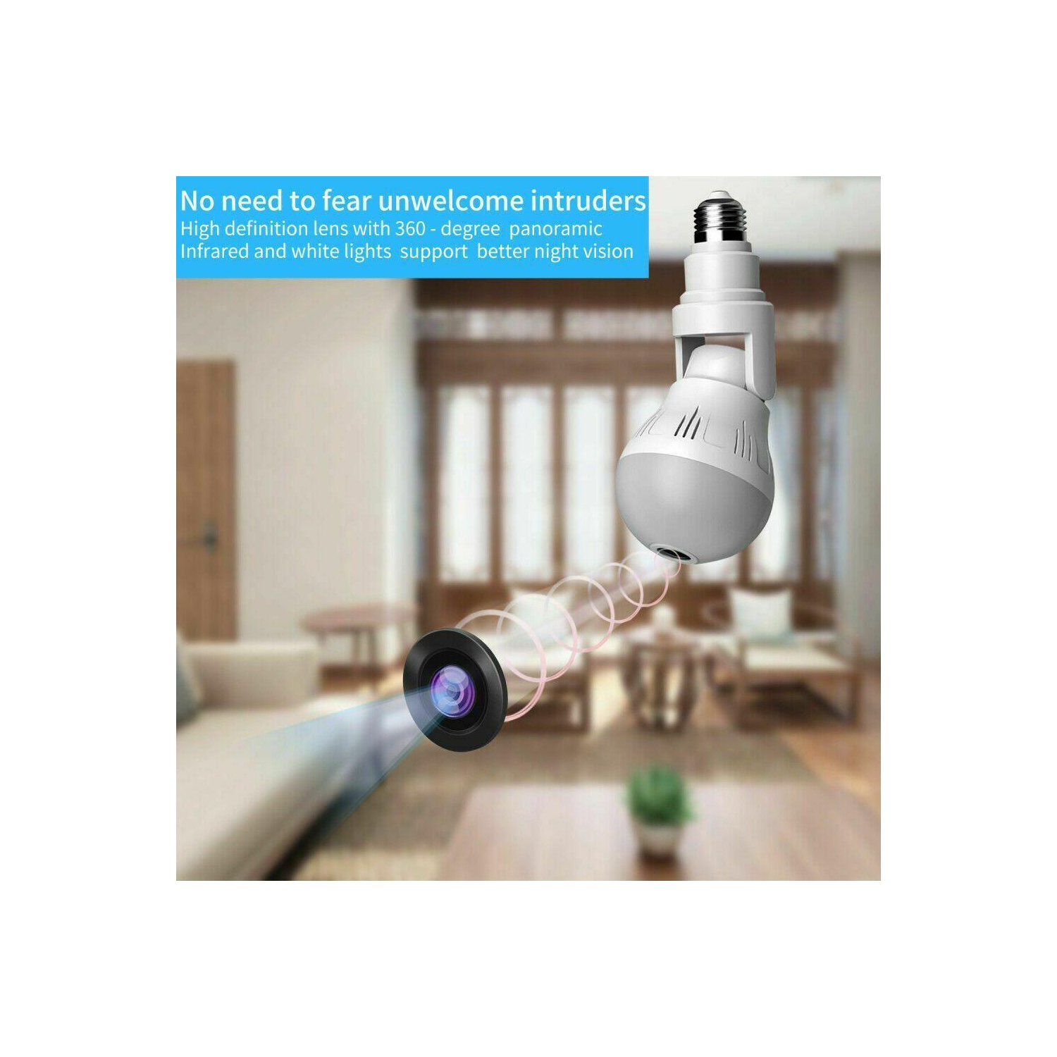 CAMÉRA ip Wi-Fi 1080p ampoule sans fil sécurité à domicile ampoule très grand angulaire nuit