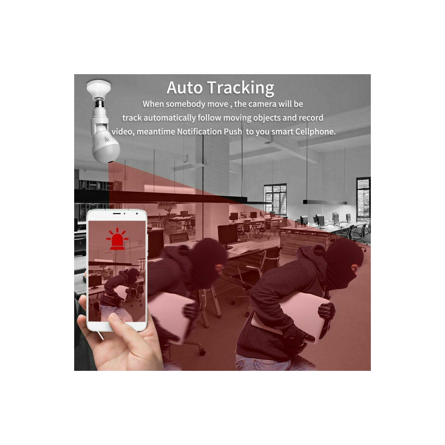 CAMÉRA ip Wi-Fi 1080p ampoule sans fil sécurité à domicile ampoule très grand angulaire nuit